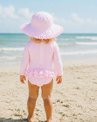Minihaha Swim | Pink Gingham LS Sunsuit