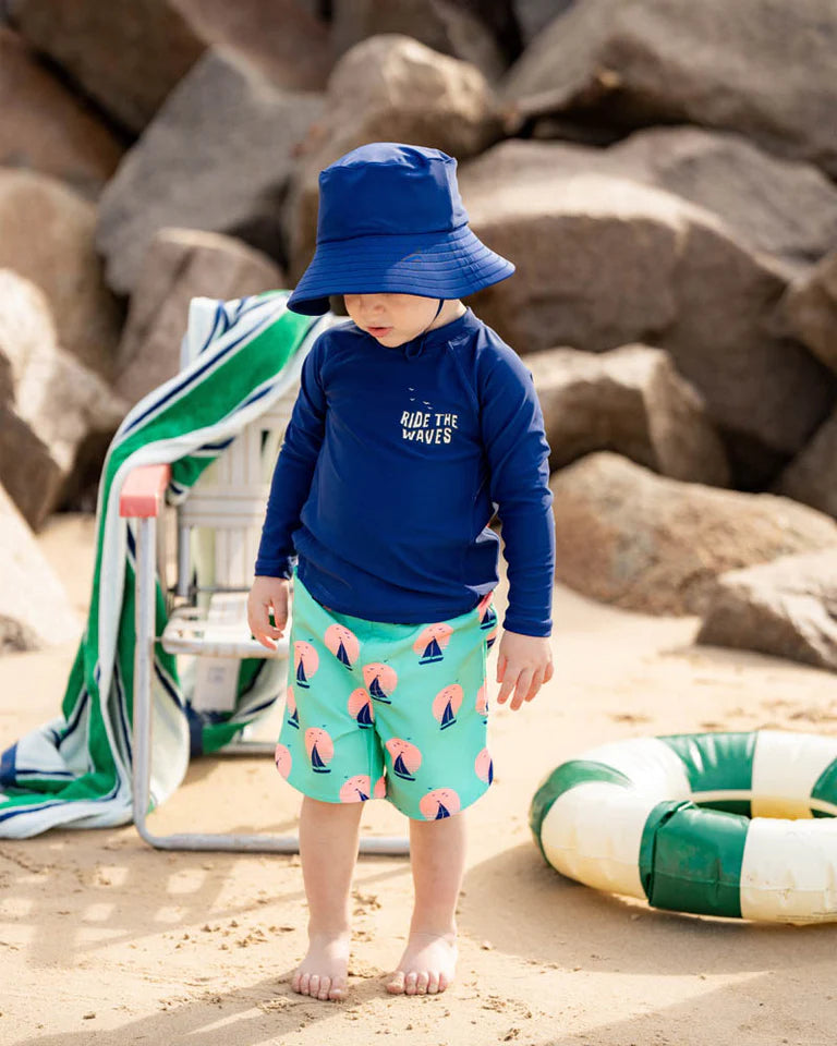 Minihaha Swim | JARVIS PRINT GREEN BOARDSHORTS