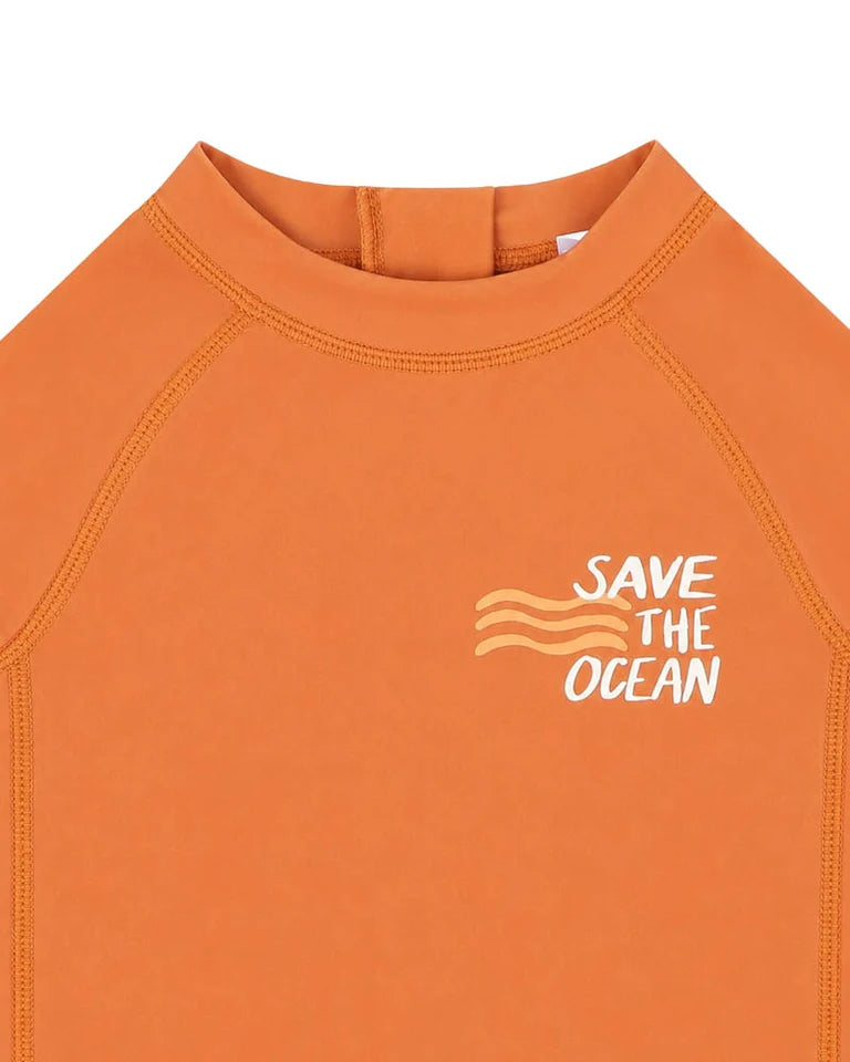 Minihaha Swim | Harvey Long-Sleeved Rash Top - Orange