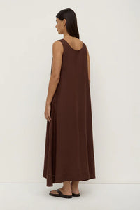 Assembly Label | Maree Linen Midi Dress - Espresso