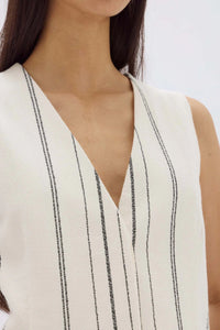 Assembly Label | Matera Stripe Vest - Cream/Black