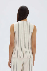 Assembly Label | Matera Stripe Vest - Cream/Black