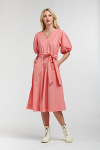 Bianca Puff Sleeve Dress - Rouge