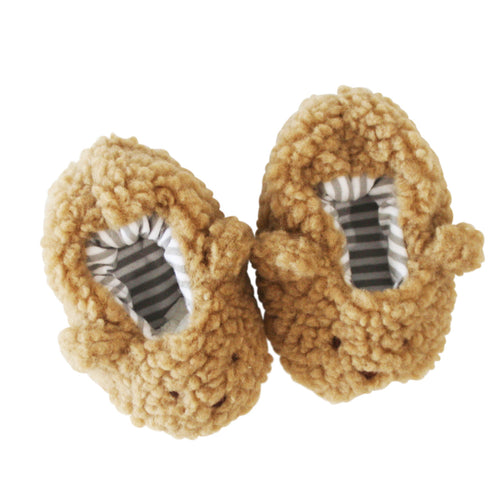 Alimrose | Sherpa Bear Booties - Caramel 0-6M