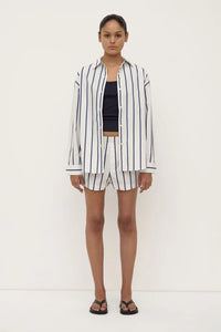 Assembly Label | Nara Stripe Shirt - True Navy / White