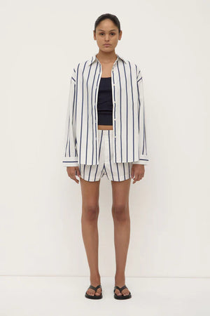 Assembly Label | Nara Stripe Shirt - True Navy / White