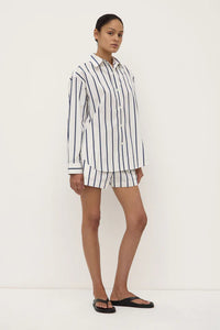 Assembly Label | Nara Stripe Shirt - True Navy / White