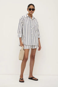 Assembly Label | Nara Stripe Shirt - True Navy / White
