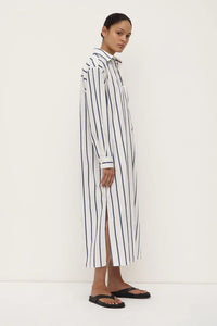 Assembly Label | Nara Stripe Shirt Dress - True Navy / White