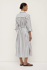 Assembly Label | Nara Stripe Shirt Dress - True Navy / White