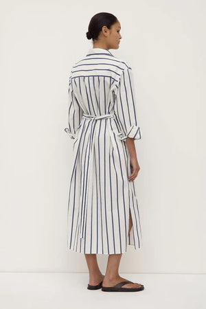 Assembly Label | Nara Stripe Shirt Dress - True Navy / White