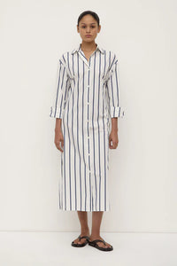 Assembly Label | Nara Stripe Shirt Dress - True Navy / White