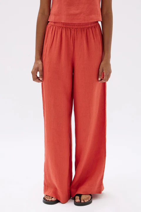 Assembly Label | Nilsa Linen Pant - Papaya