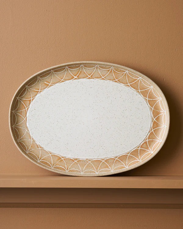 Robert Gordon | Oval Platter w Etching - Natural Entertainer