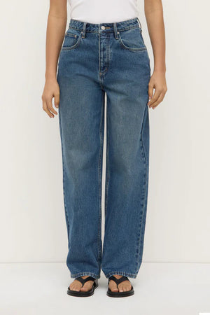 Assembly Label | Oversized High Rise Jean - Dark Indigo Fade