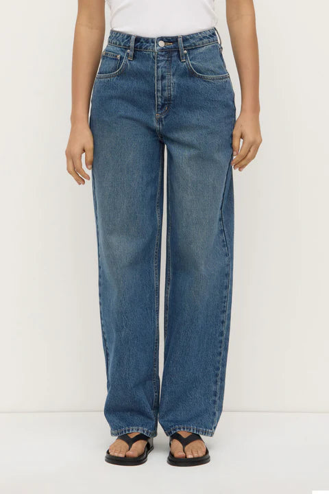 Assembly Label | Oversized High Rise Jean - Dark Indigo Fade