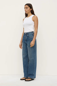 Assembly Label | Oversized High Rise Jean - Dark Indigo Fade