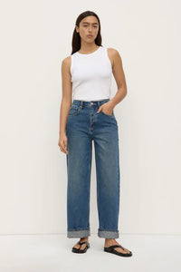 Assembly Label | Oversized High Rise Jean - Dark Indigo Fade