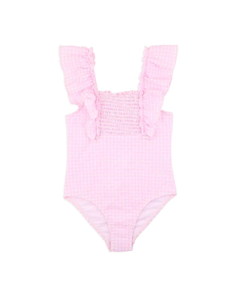 Minihaha Swim | Pink Gingham Swimsuit