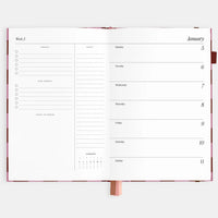 Fox + Fallow | 2026 A5 Horizontal Planner - Cherry Check