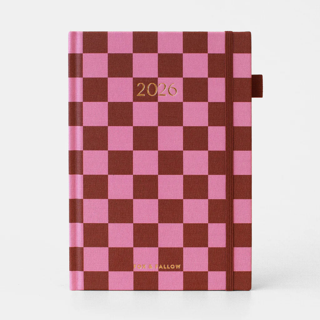 Fox + Fallow | 2026 A5 Horizontal Planner - Cherry Check