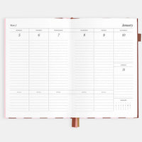 Fox + Fallow | 2026 A5 Vertical Planner - Burgundy Stripe