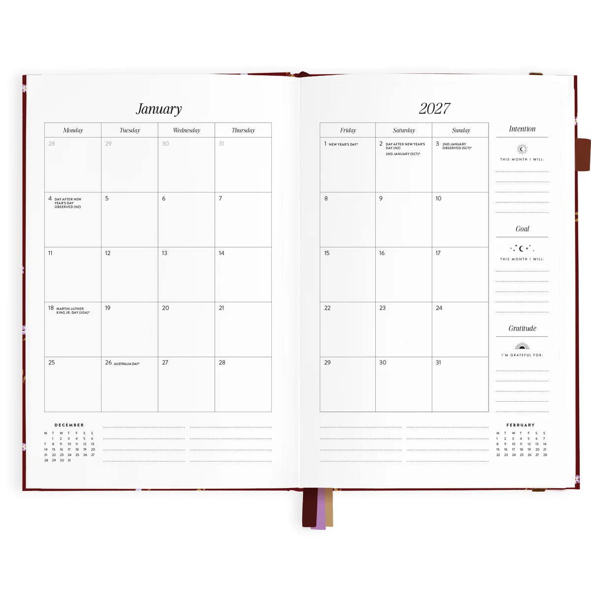Fox & Fallow |  2027 A5 Vertical Planner - Cherry Wisteria