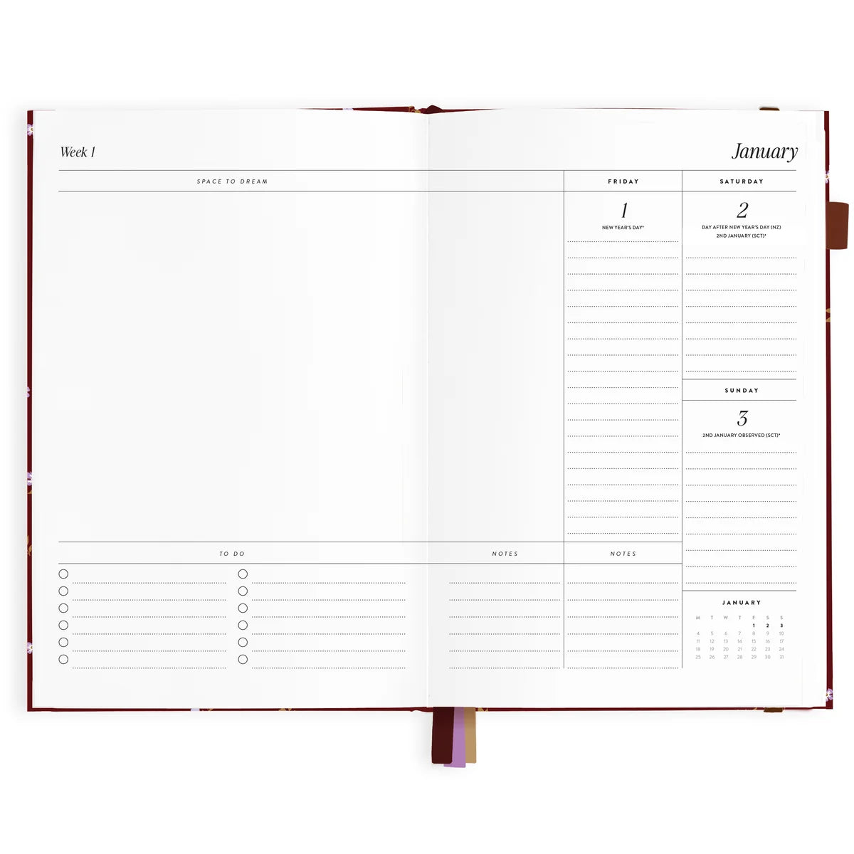Fox & Fallow |  2027 A5 Vertical Planner - Cherry Wisteria