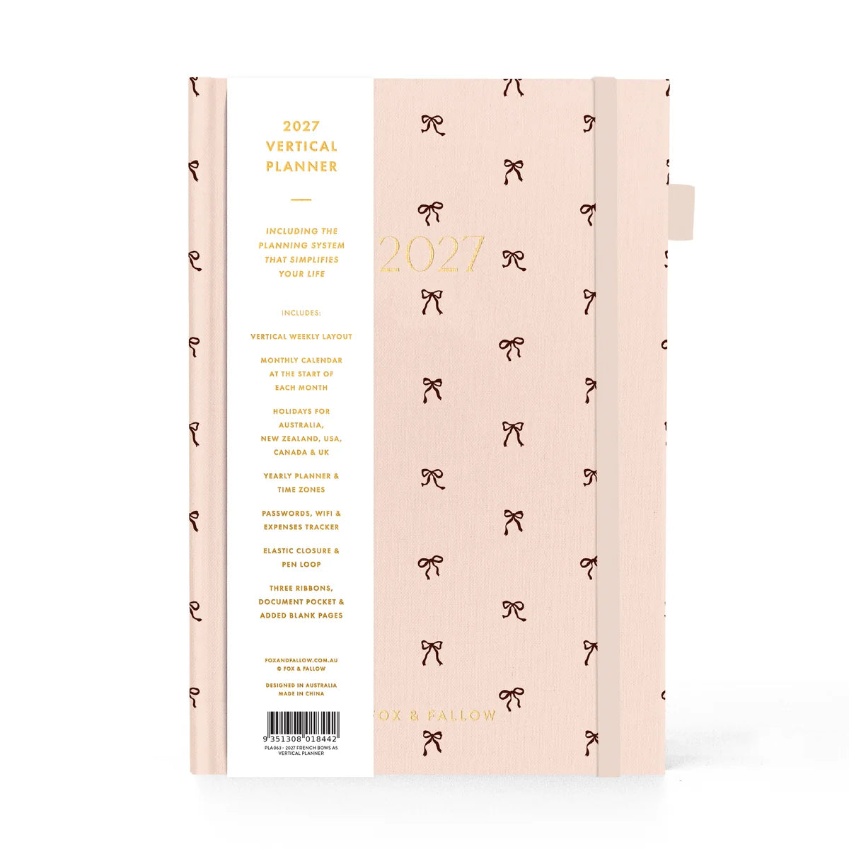 Fox & Fallow |  2027 A5 Vertical Planner - French Bows
