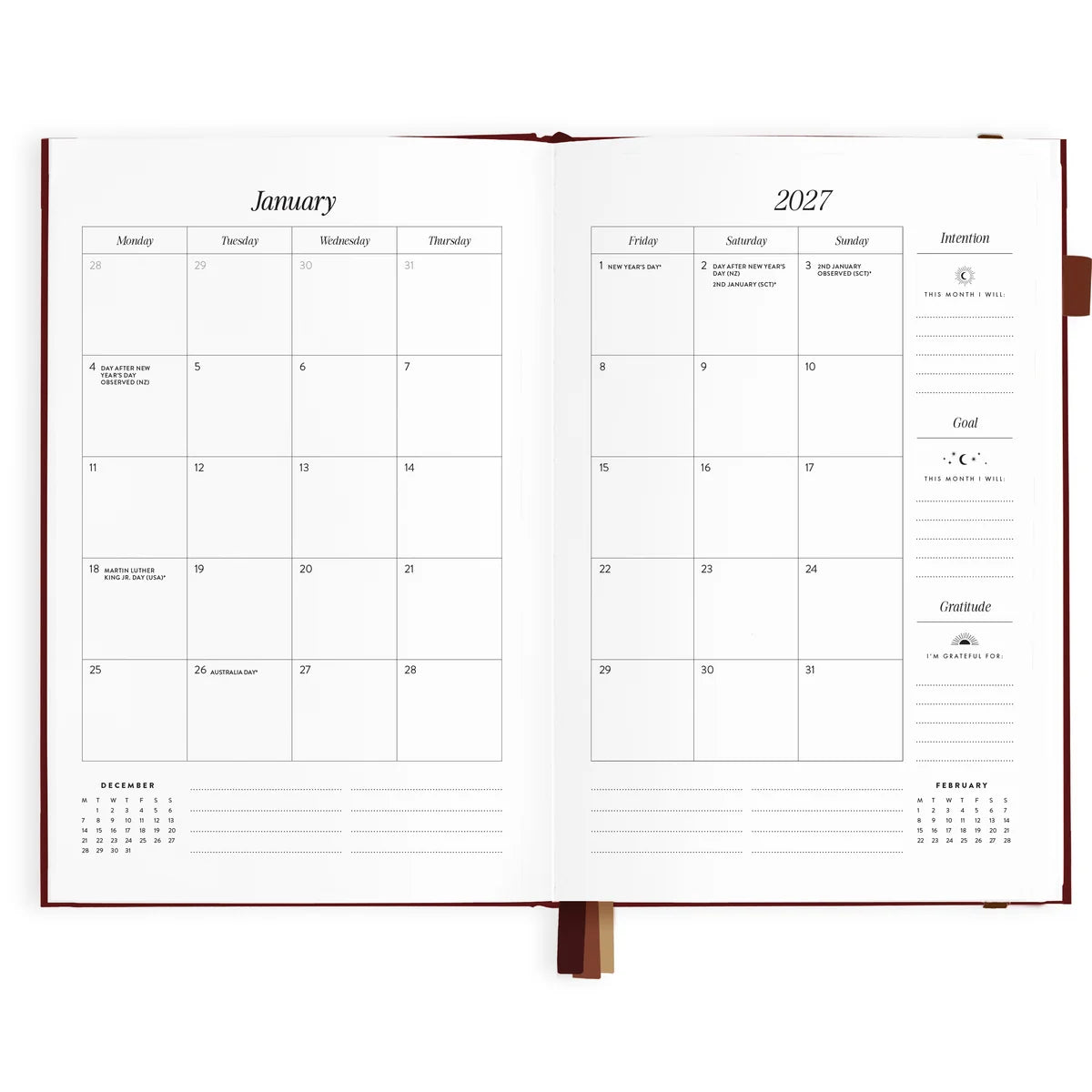 Fox & Fallow |  2027 A5 Horizontal Planner - Cherry