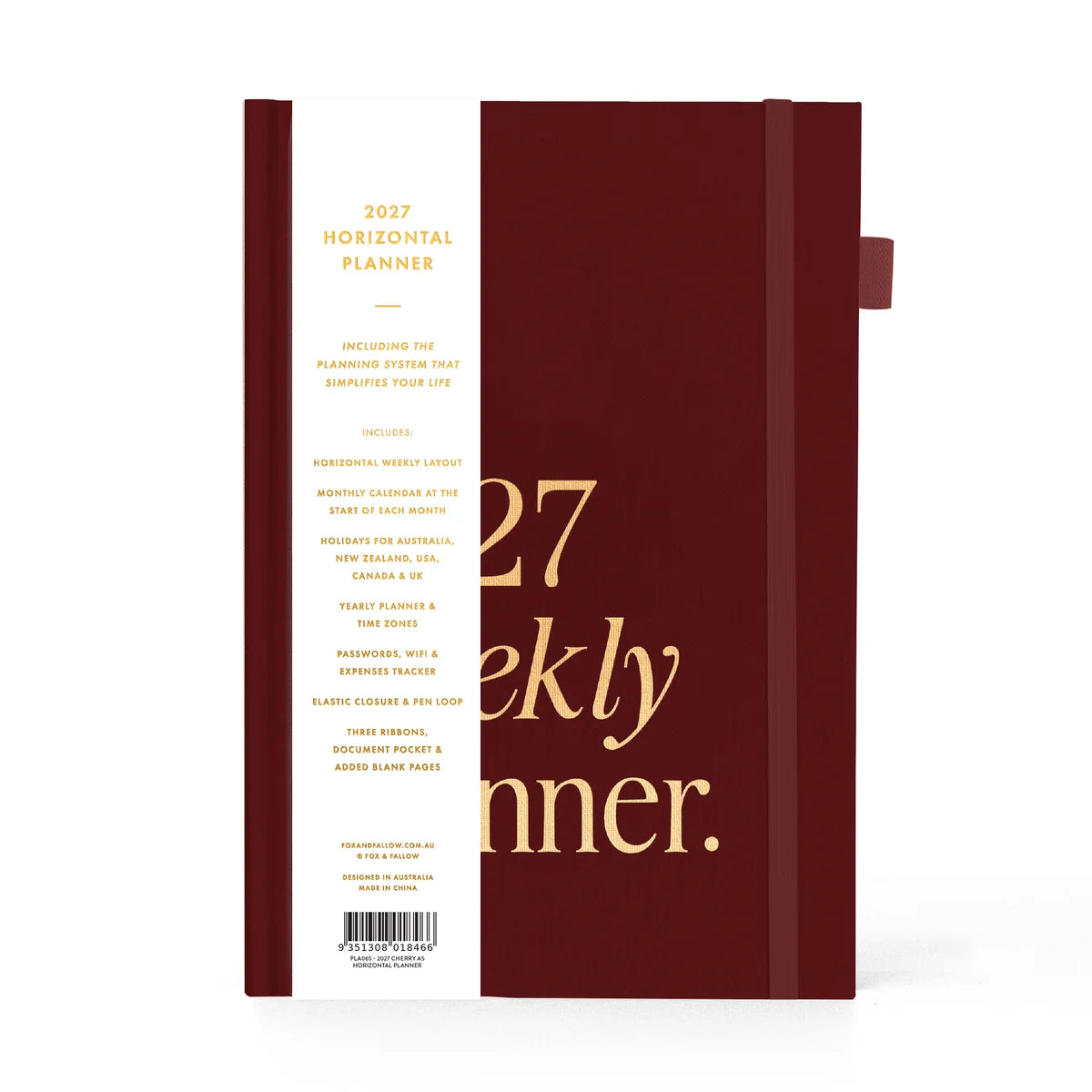 Fox & Fallow |  2027 A5 Horizontal Planner - Cherry