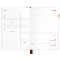 Fox & Fallow |  2027 A5 Horizontal Planner - Rosé Pinstripe