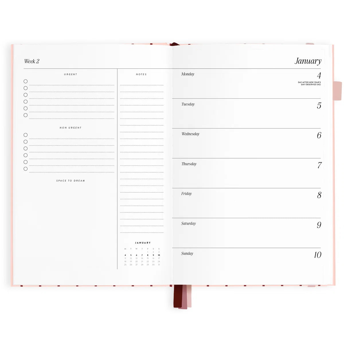 Fox & Fallow |  2027 A5 Horizontal Planner - Rosé Pinstripe