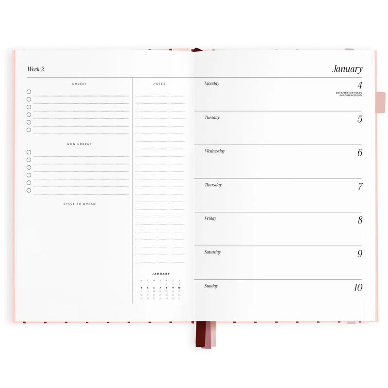 Fox & Fallow |  2027 A5 Horizontal Planner - Rosé Pinstripe