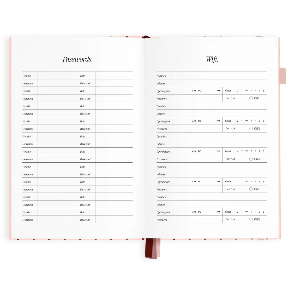 Fox & Fallow |  2027 A5 Horizontal Planner - Rosé Pinstripe