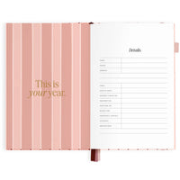 Fox & Fallow |  2027 A5 Horizontal Planner - Rosé Pinstripe
