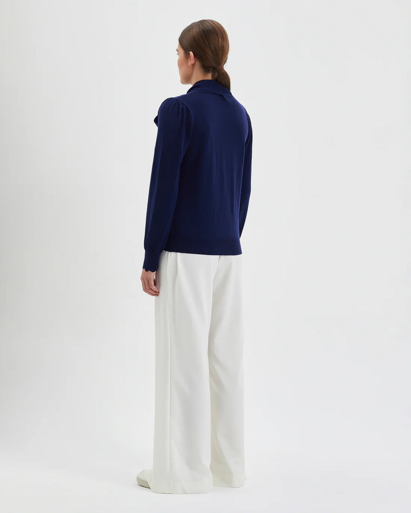 Iris & Wool | Jacqueline Bow Sweater - Navy