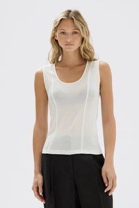 Assembly Label |  Penelope Jersey Tank - White