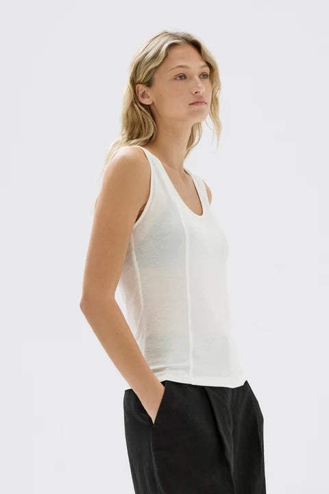 Assembly Label |  Penelope Jersey Tank - White