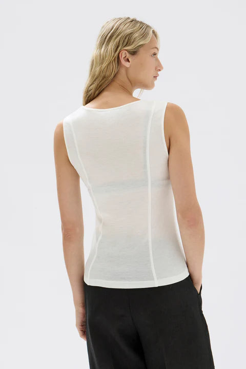 Assembly Label |  Penelope Jersey Tank - White