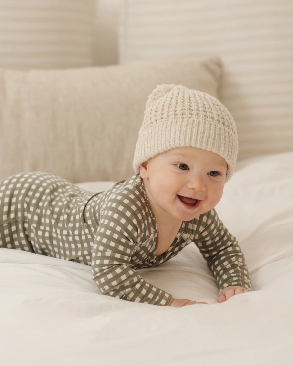 Quincy Mae | Bamboo Zip Footie - Forest Check