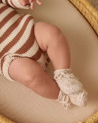 Quincy Mae | Rex Romper - Cedar Stripe