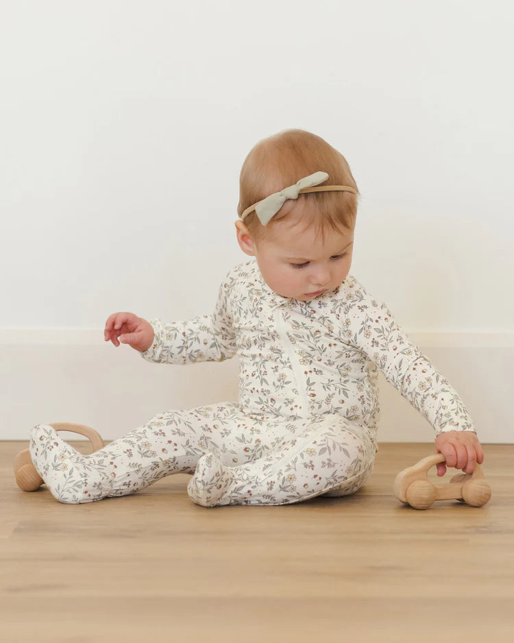 Quincy Mae | Bamboo Zip Footie - Woodland