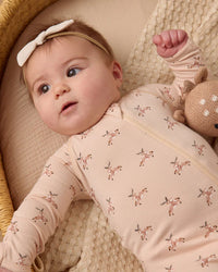 Quincy Mae | Reindeer Bamboo Zip Footie