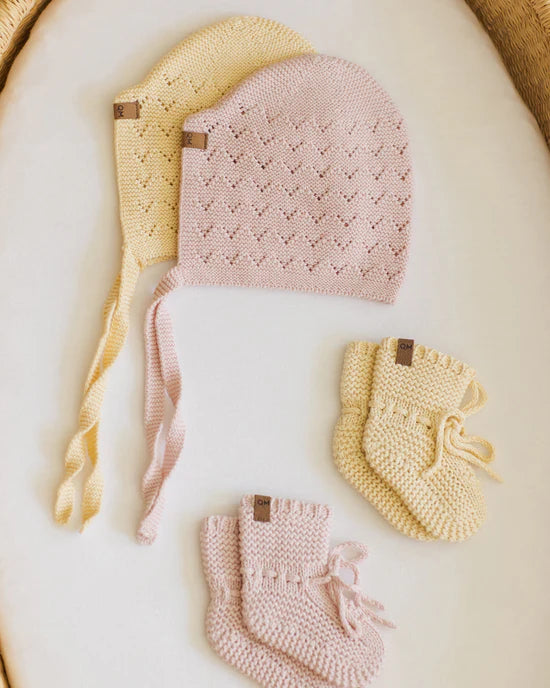 Quincy Mae | Knit Booties - Bubblegum