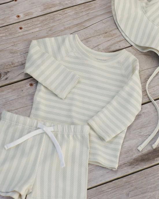 Quincy Mae | Finn Rashguard + Short Set - Mint Stripe