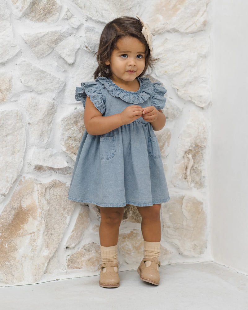 Quincy Mae | Sophie Dress - Lightweight Chambray Denim