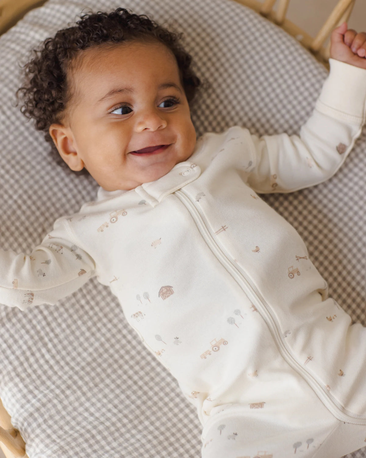 Quincy Mae | Zip Long-Sleeved Footie Sleeper - Farm