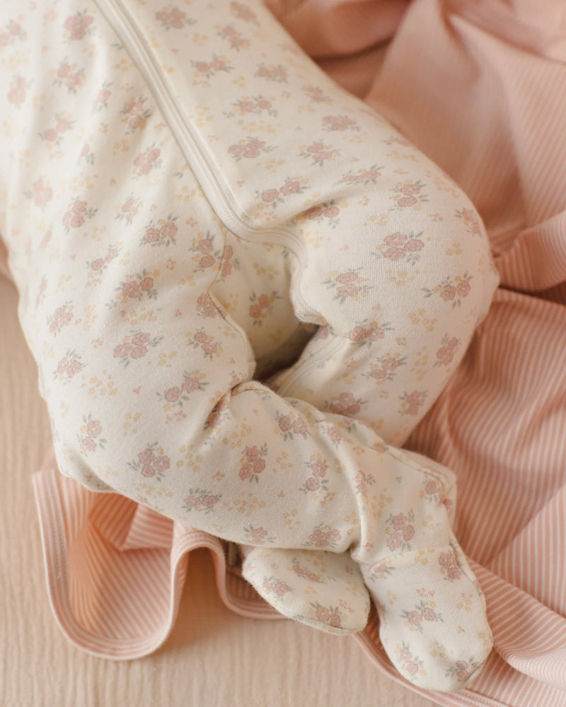 Quincy Mae | Zip Long-Sleeved Footie Sleeper - Flower Field