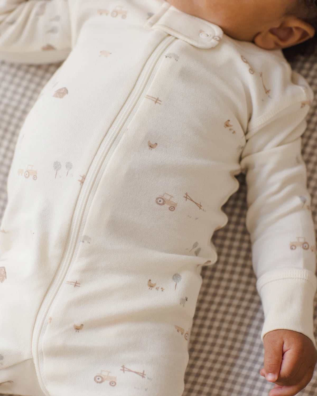 Quincy Mae | Zip Long-Sleeved Footie Sleeper - Farm